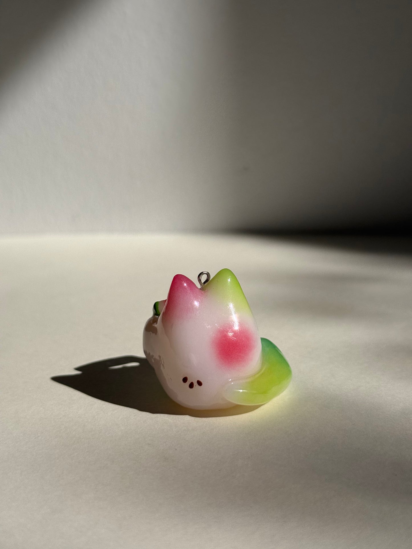 Watermelon Jelly Fruit Cat Clay Keychain
