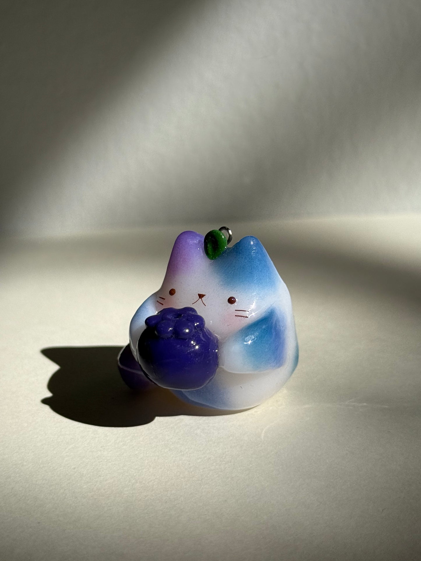 Blueberry Jelly Fruit Cat Clay Keychain