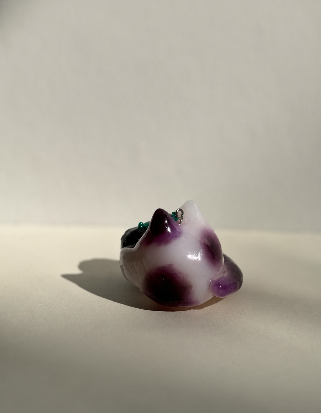 Blackberry Jelly Fruit Cat Clay Keychain