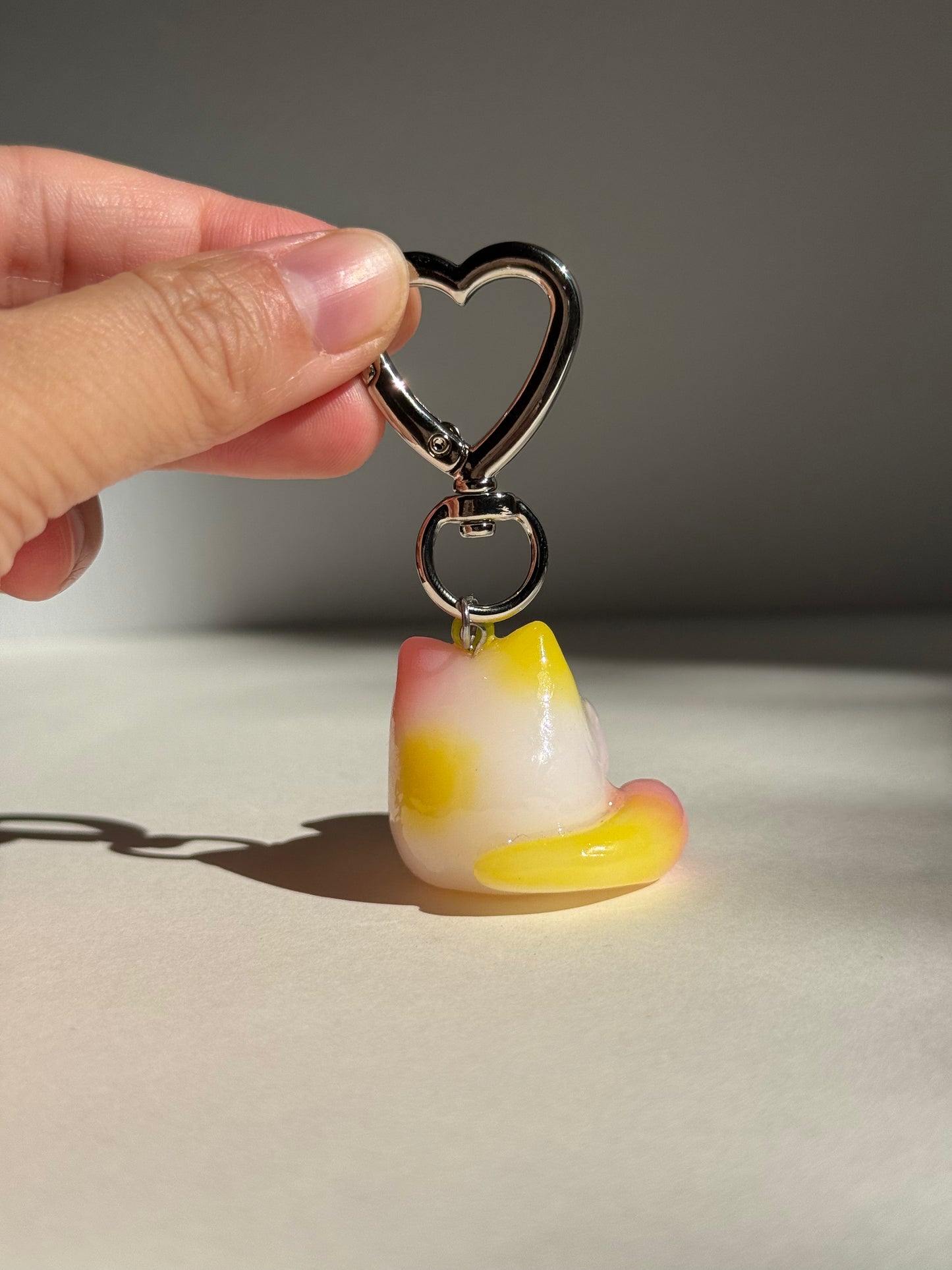 Grapefruit Jelly Fruit Cat Clay Keychain