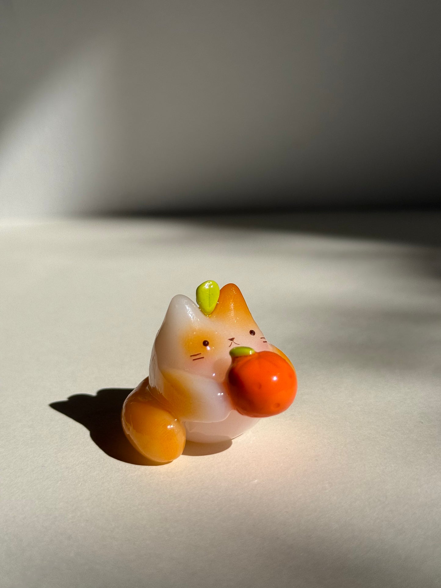 Orange Jelly Fruit Cat Clay Keychain