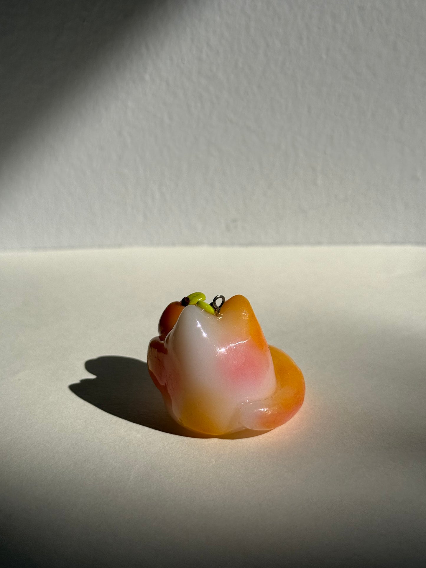 Peach Jelly Fruit Cat Clay Keychain
