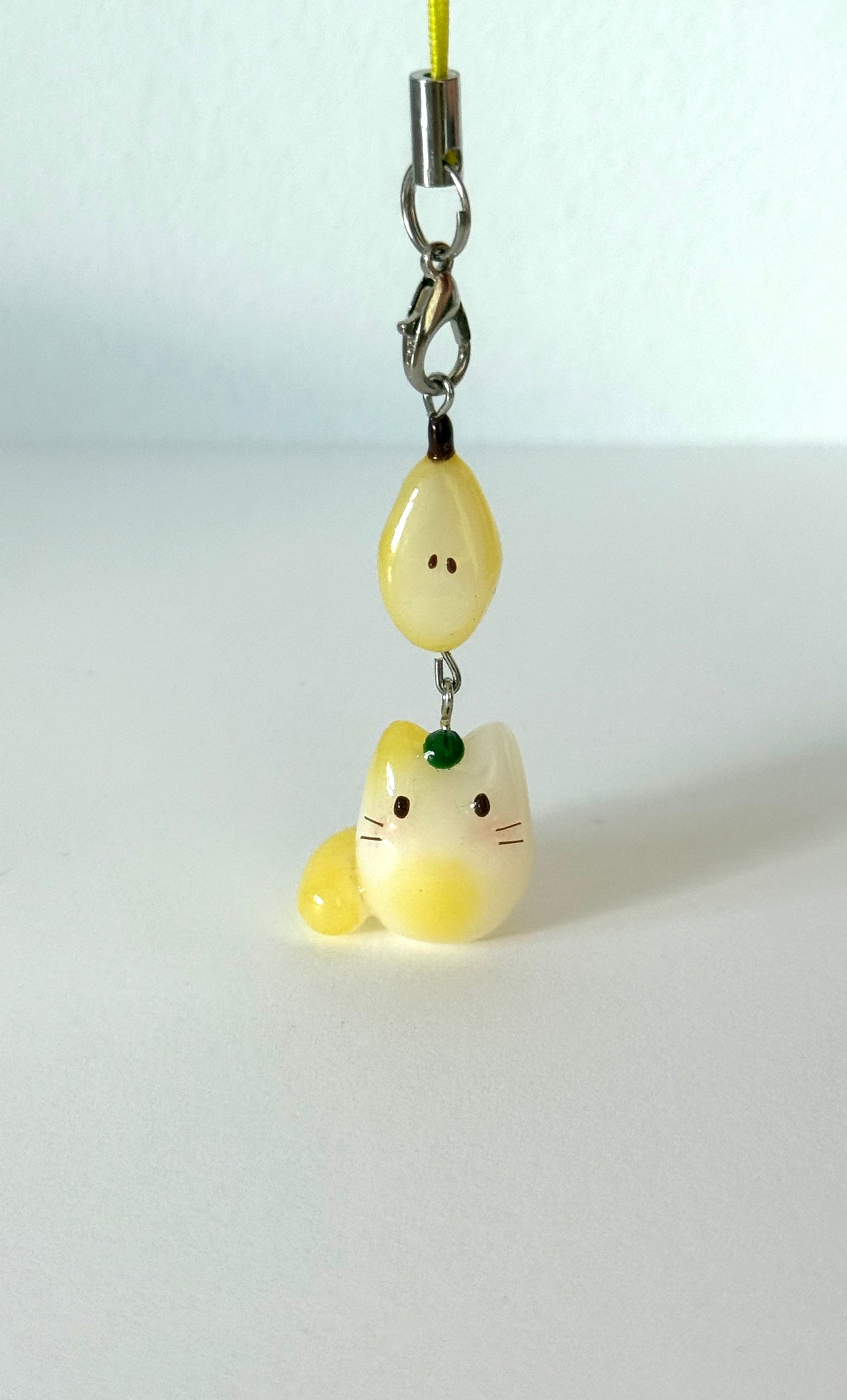 BABY Pear Jelly Fruit Cat Clay Phone Strap