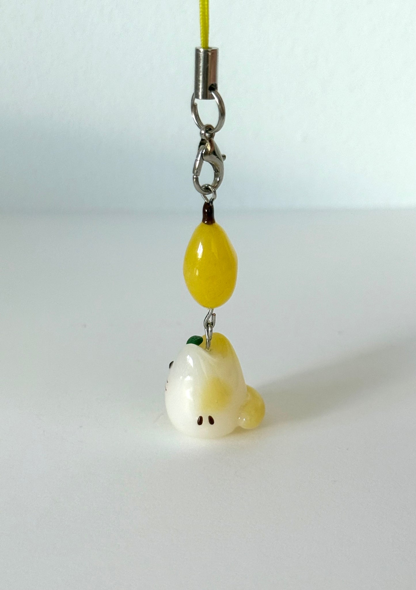 BABY Pear Jelly Fruit Cat Clay Phone Strap